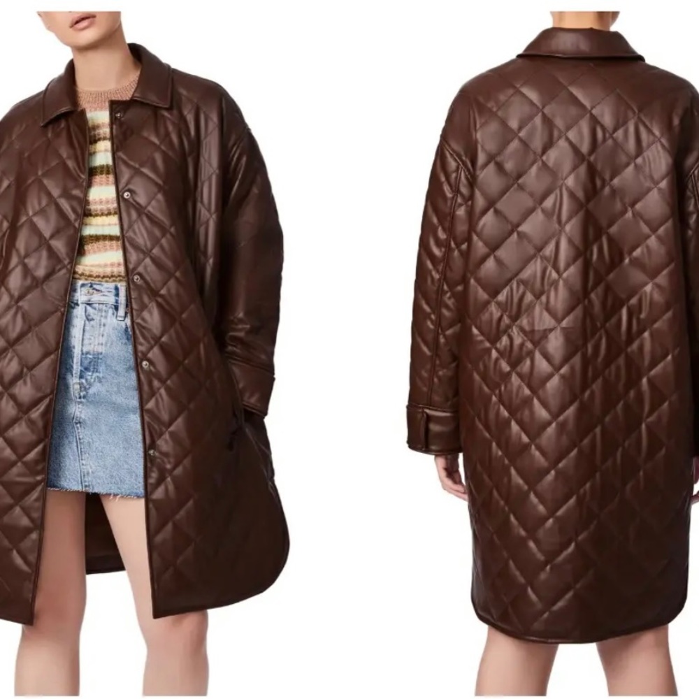 Bernie Bernardo Quilted Brown Leather Jacket